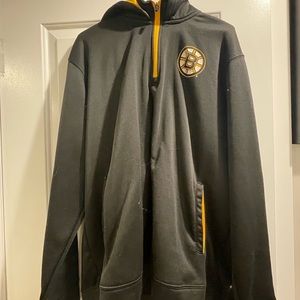 NHL Boston BRUINS 1/4 zip hooded sweatshirt/hoodie size XL